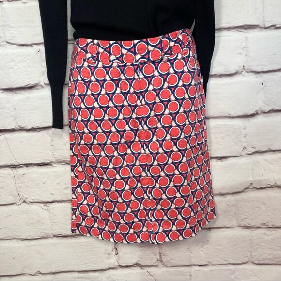 Van Heusen Pencil Skirt Size 6 Pink & Blue Circles Tailored Stretch Geometric - Picture 1 of 15